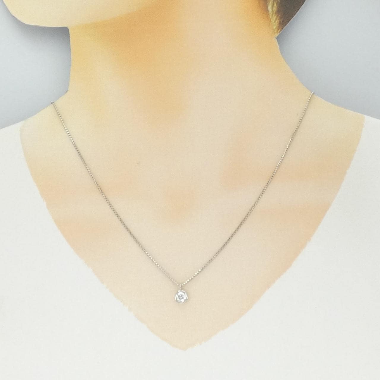 PT900/PT850 ソリティア ダイヤモンド ネックレス 0.375CT