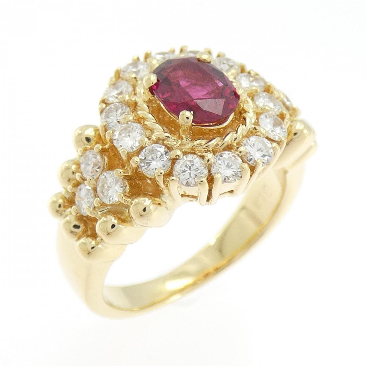 K18YG ルビー リング 0.70CT
