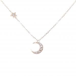 K10PG スター×ムーン ダイヤモンド ネックレス 0.08CT