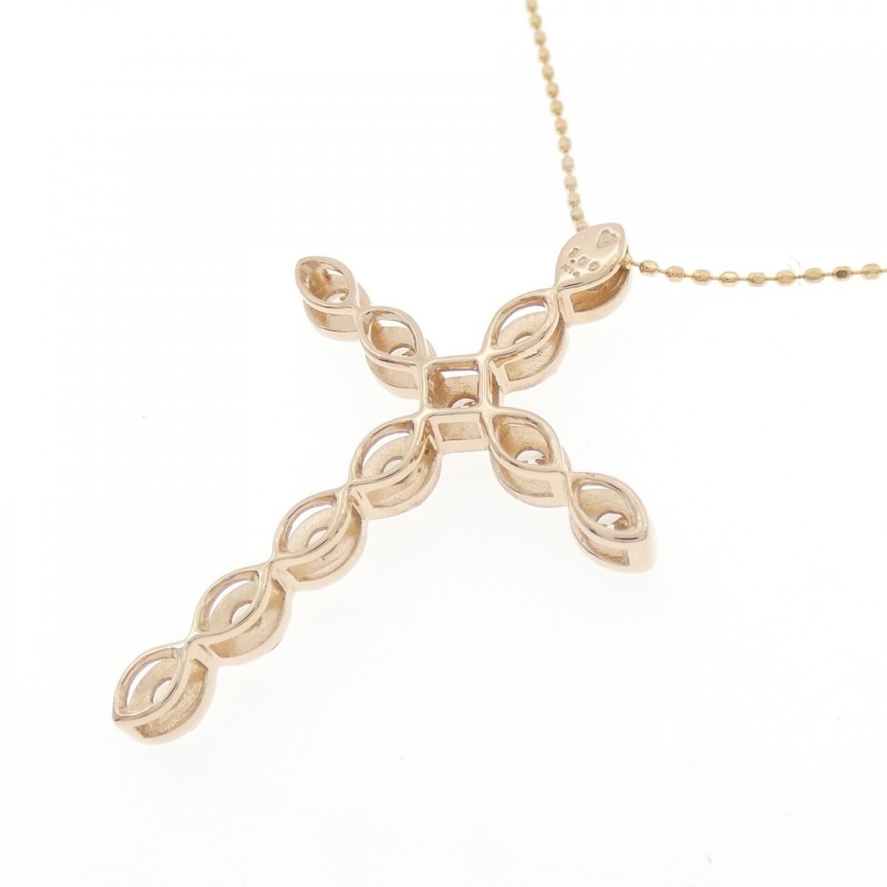 K18PG クロス ダイヤモンド ネックレス 1.00CT