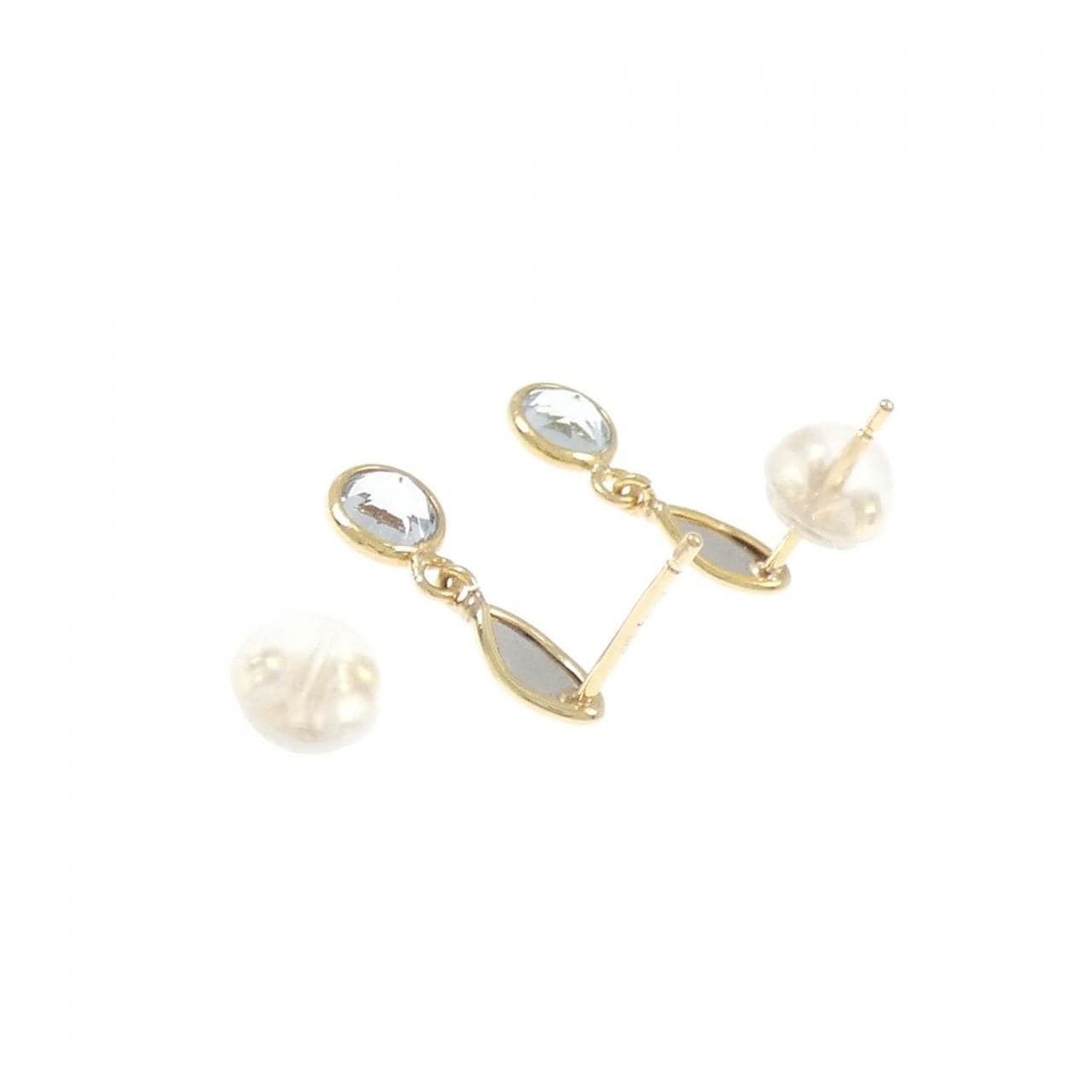 K18YG/PT850 アクアマリン ピアス