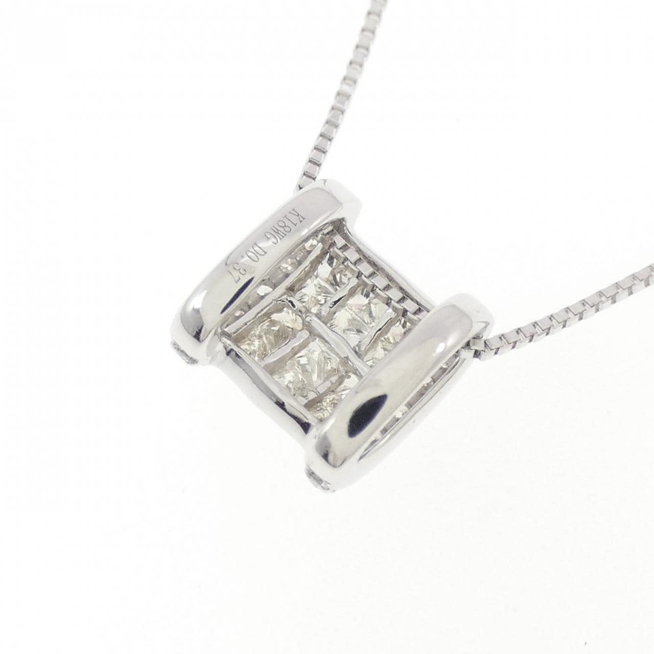 K18WG ダイヤモンド ネックレス 0.37CT
