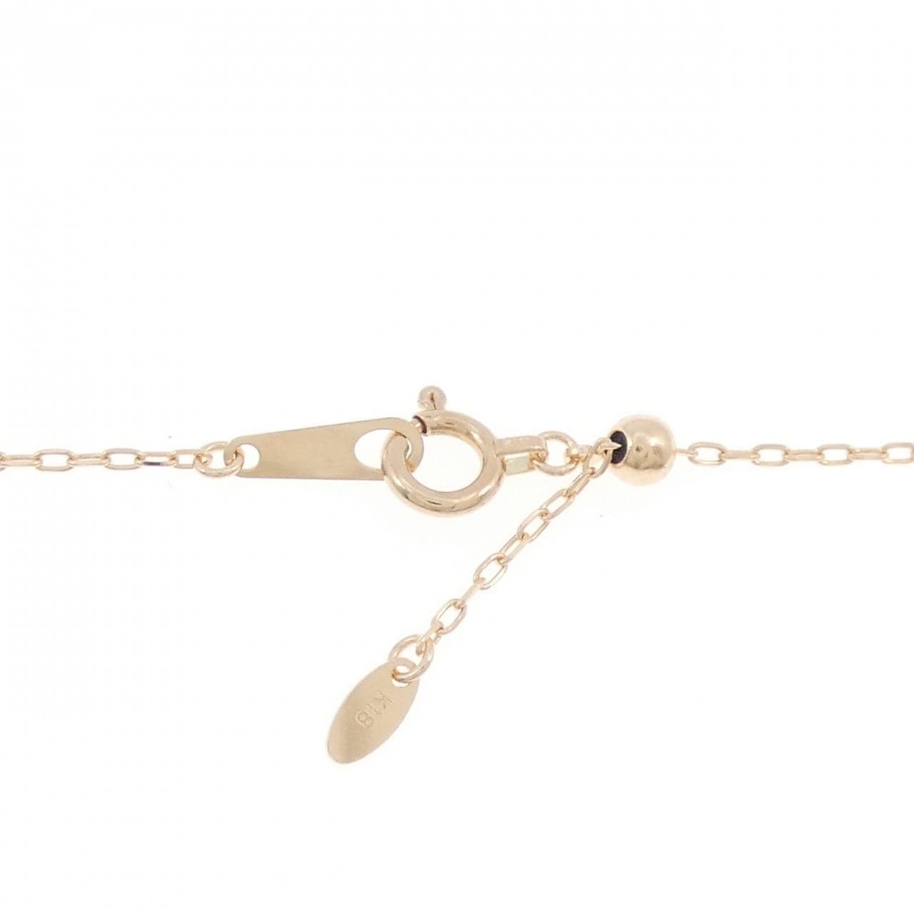 K18PG イニシャルR ダイヤモンド ネックレス 0.01CT