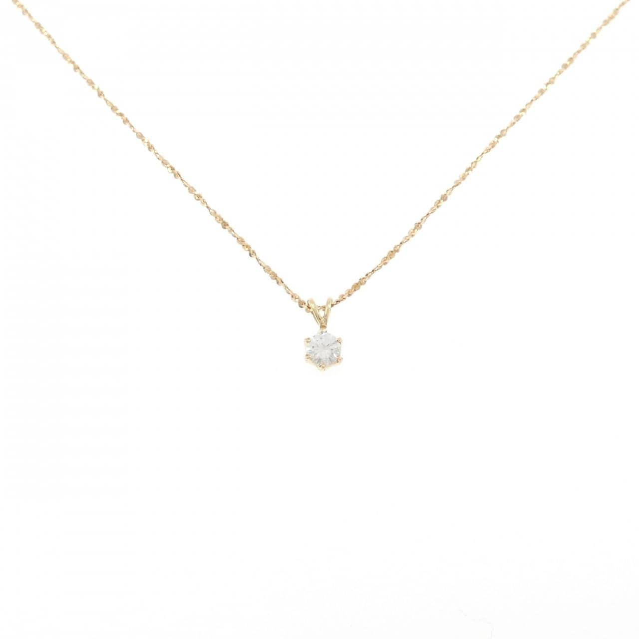 K18YG ソリティア ダイヤモンド ネックレス 0.20CT