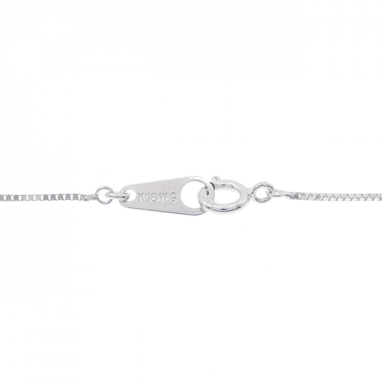 K18WG フラワー ピンクダイヤモンド ネックレス 0.01CT