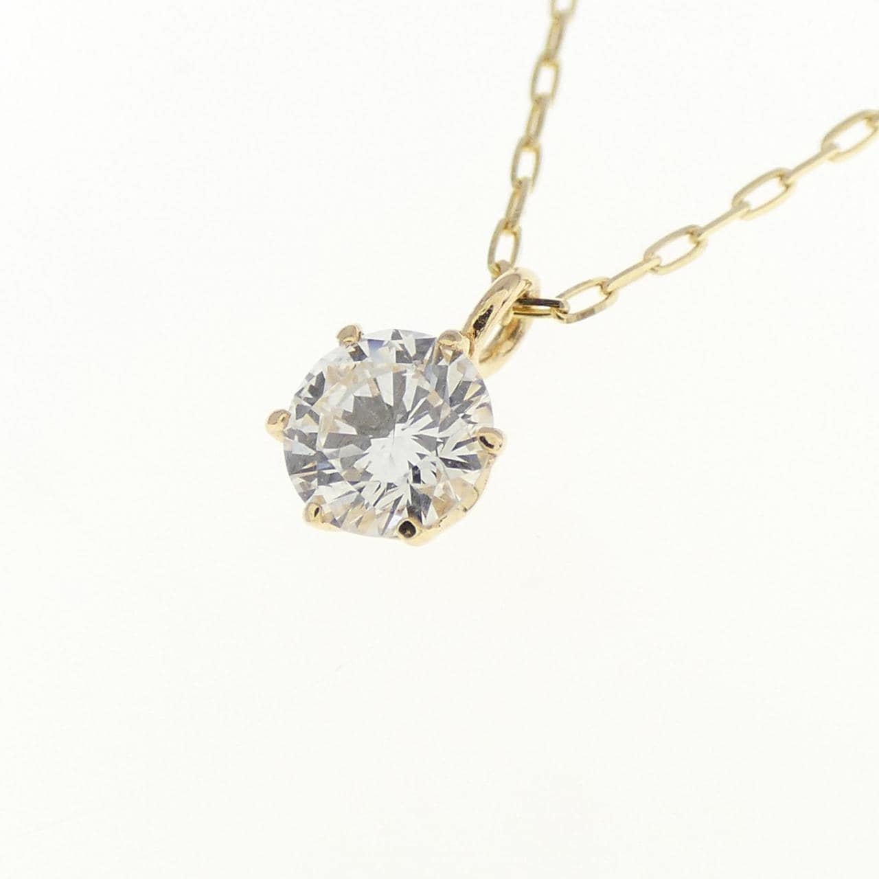 【リメイク】K18YG ソリティア ダイヤモンド ネックレス 0.15CT