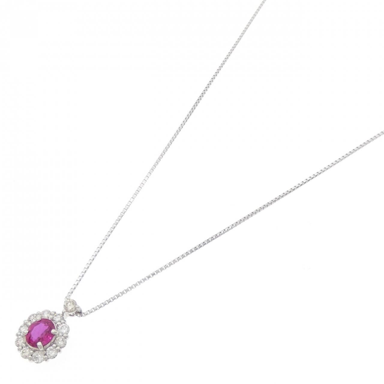 PT900/PT850 ルビー ネックレス 0.60CT