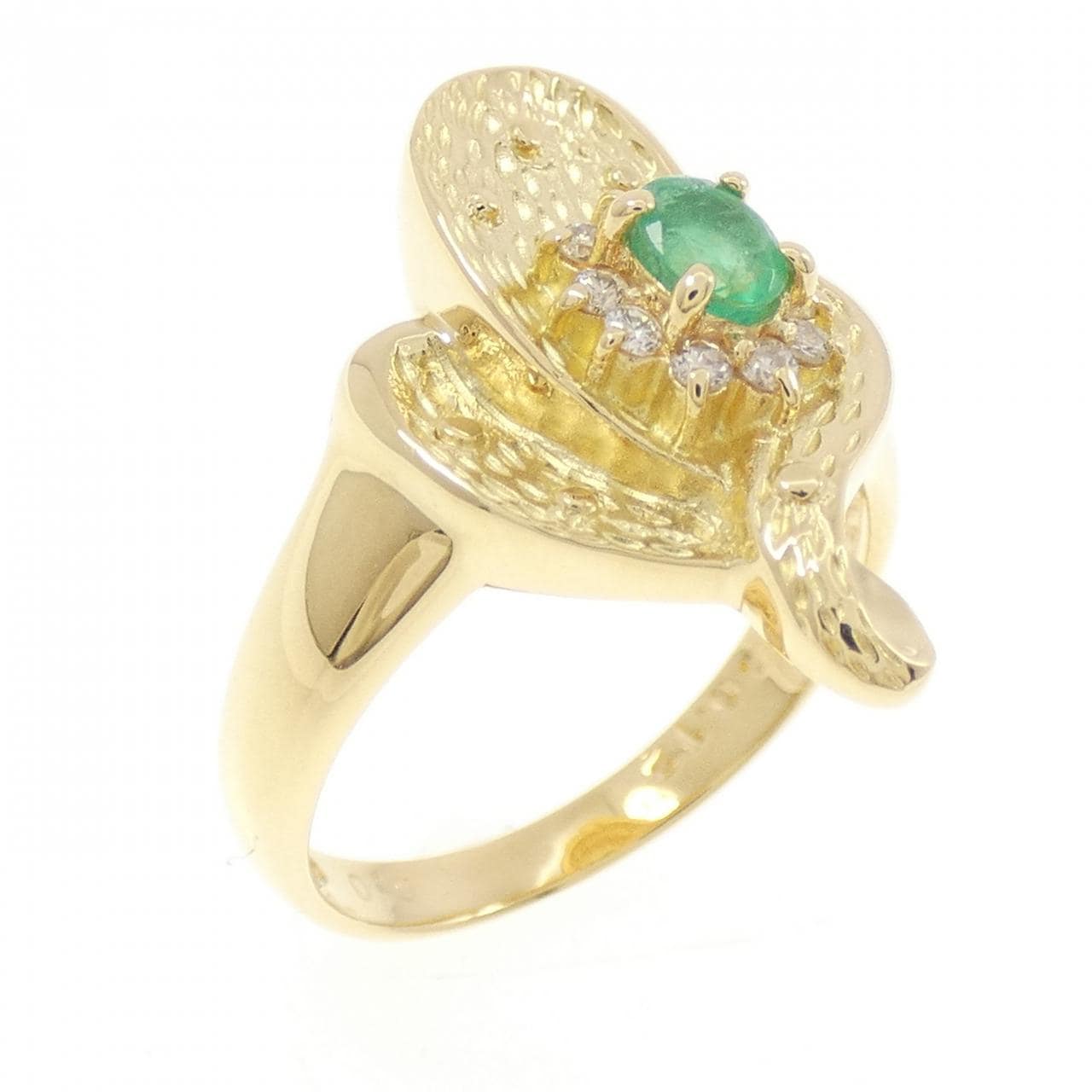 K18YG エメラルド リング 0.19CT