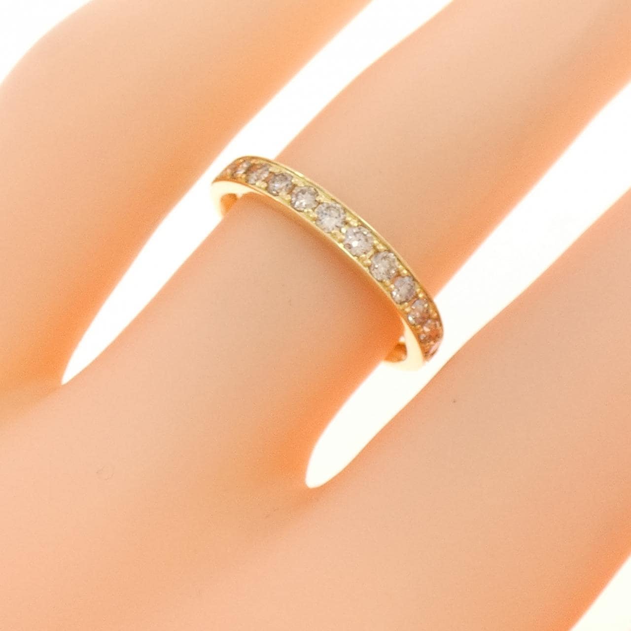 K18YG ハーフエタニティ ダイヤモンド リング 0.30CT
