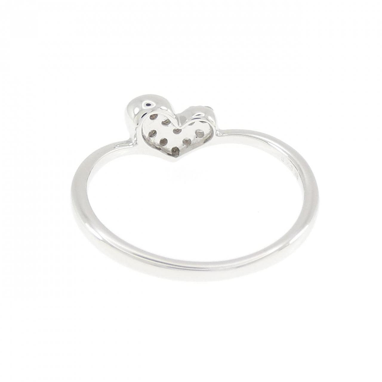K18WG ハート ダイヤモンド リング 0.10CT