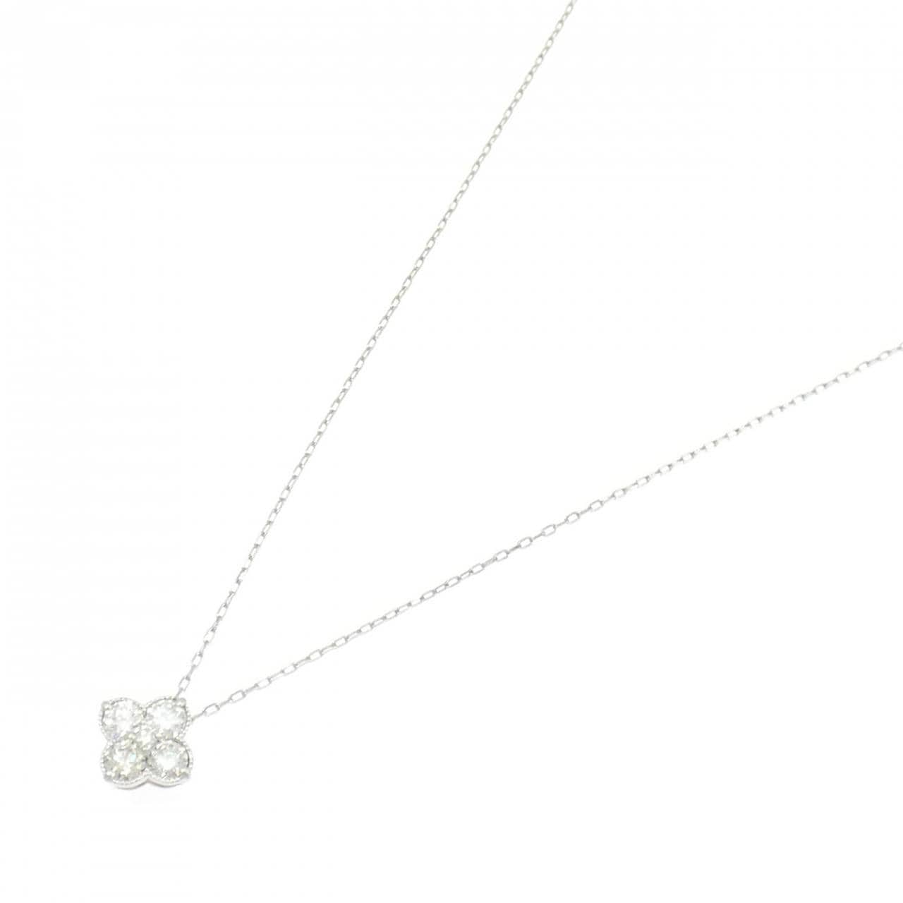 PT950/PT850 フラワー ダイヤモンド ネックレス 0.70CT