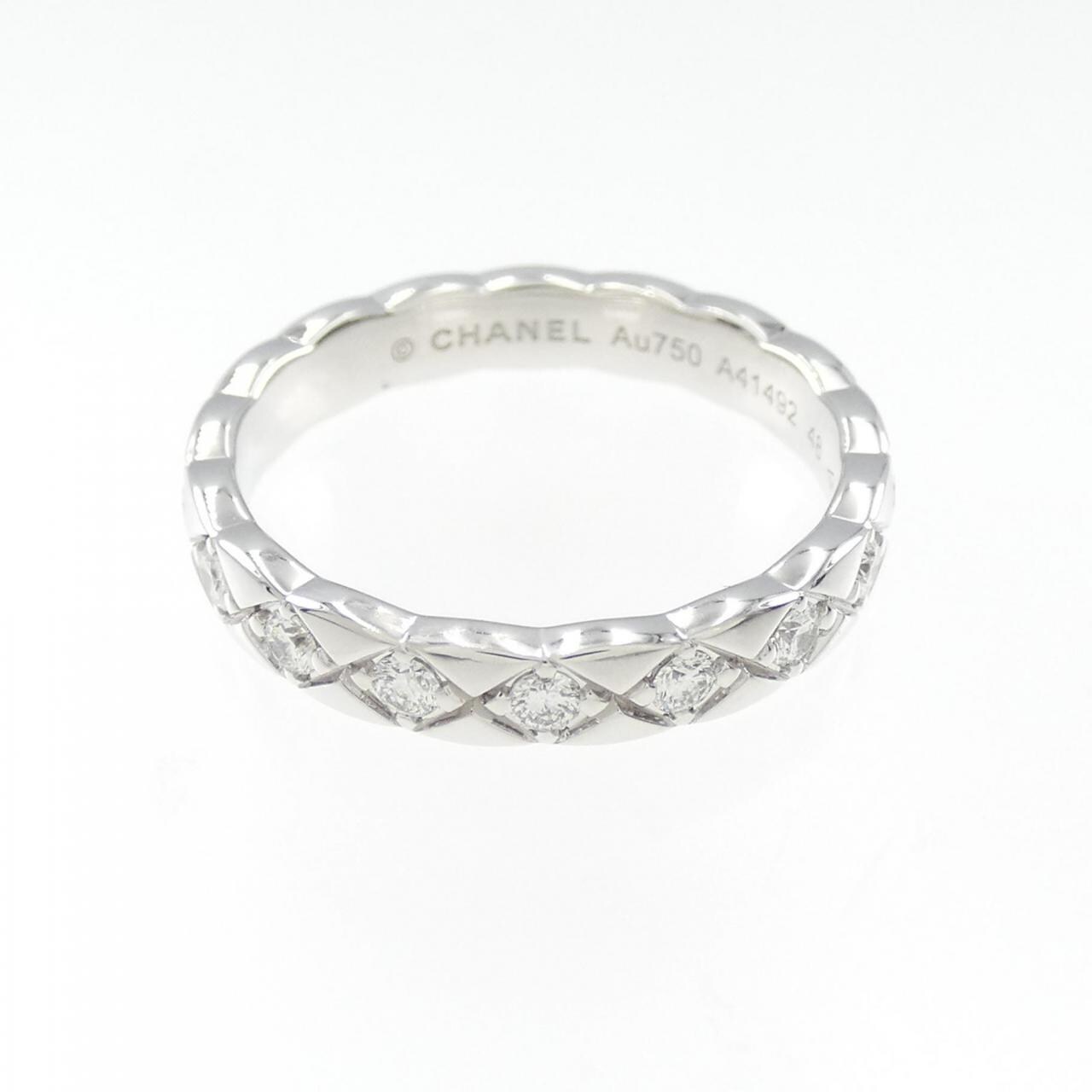 CHANEL Small White Gold and Diamond Coco Crush Ring