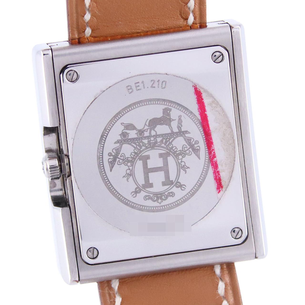 HERMES エルメス ベルトウオッチ BE1.210 □P 腕時計 SS×レザー 水色 ...