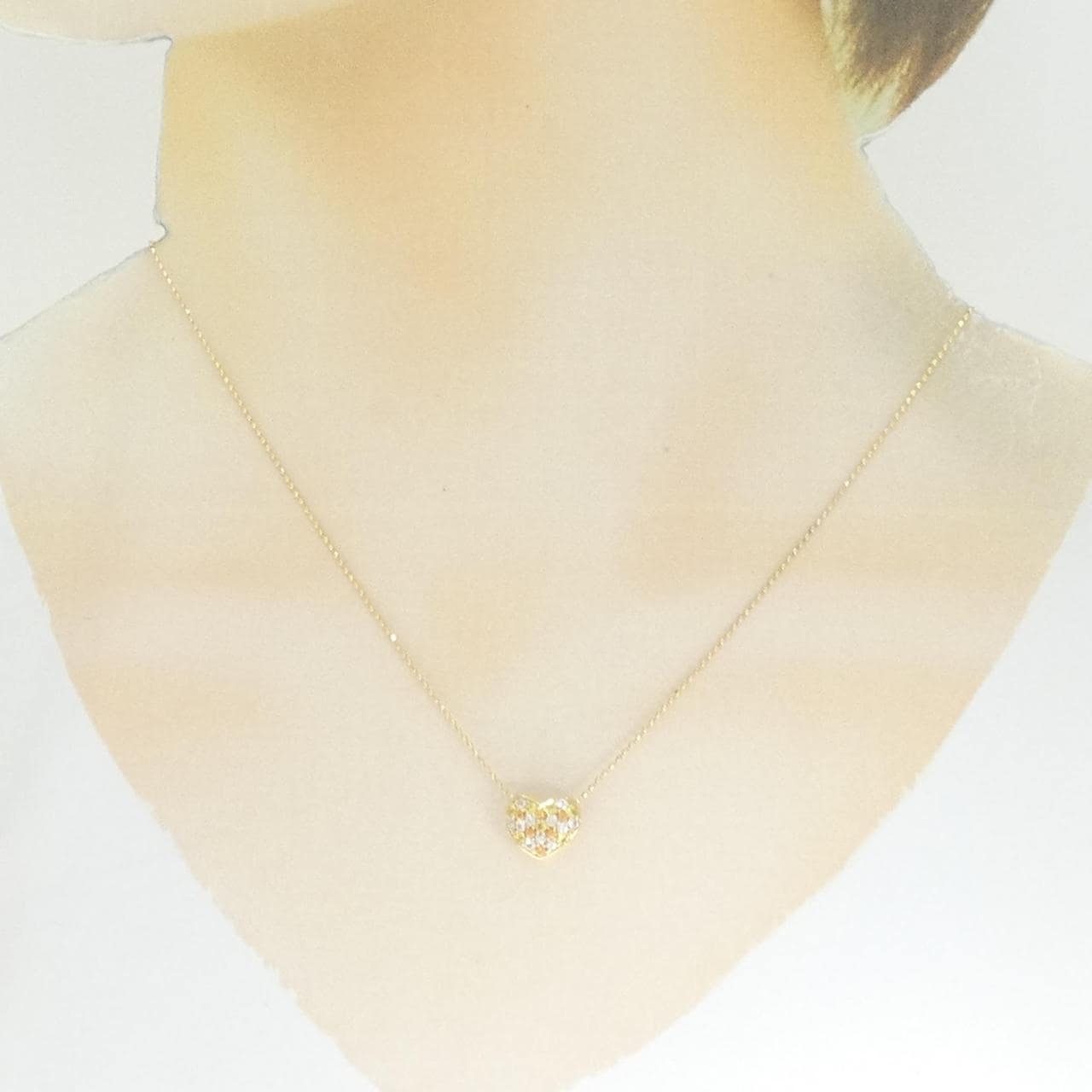 K18YG ハート サファイヤ ネックレス 0.40CT