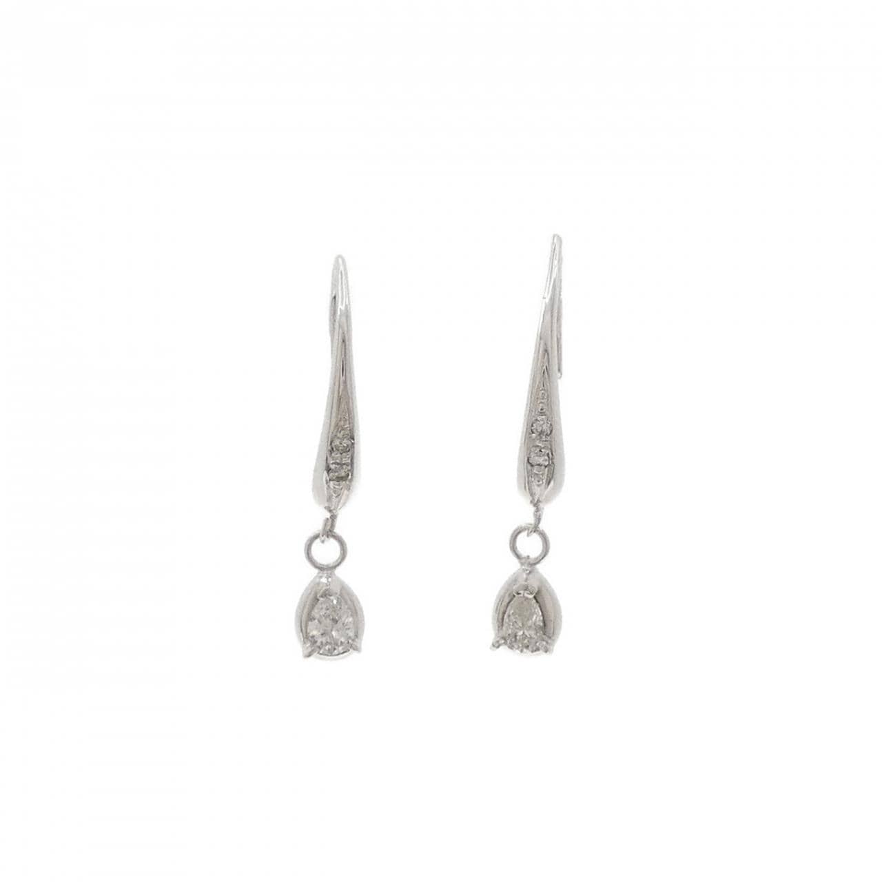 PT900/K14WG ダイヤモンド ピアス 0.21CT