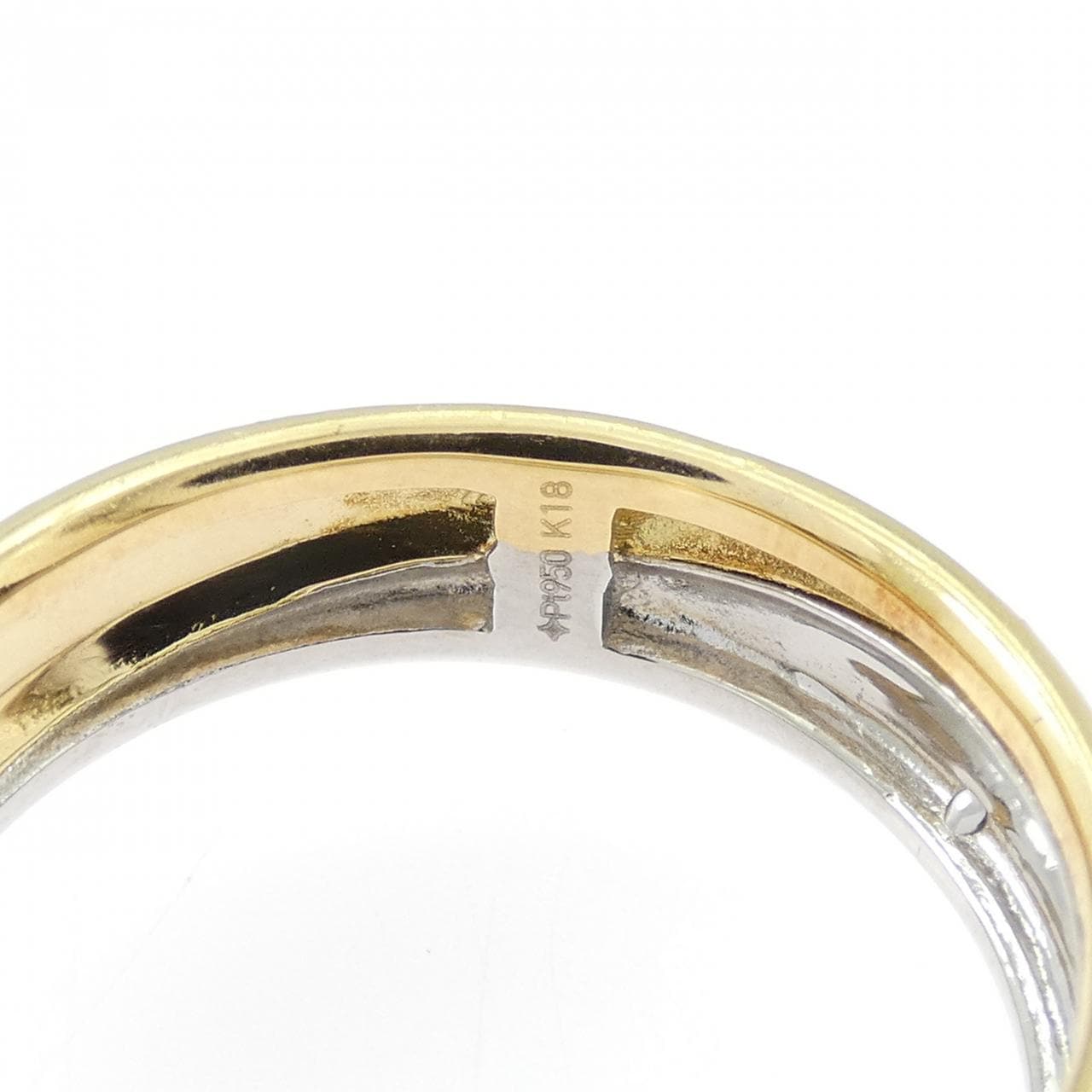 ジーエスティービー K18YG/PT950 リング