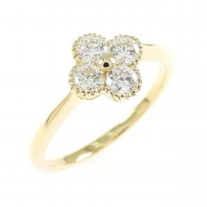 K18YG フラワー ダイヤモンド リング 0.518CT