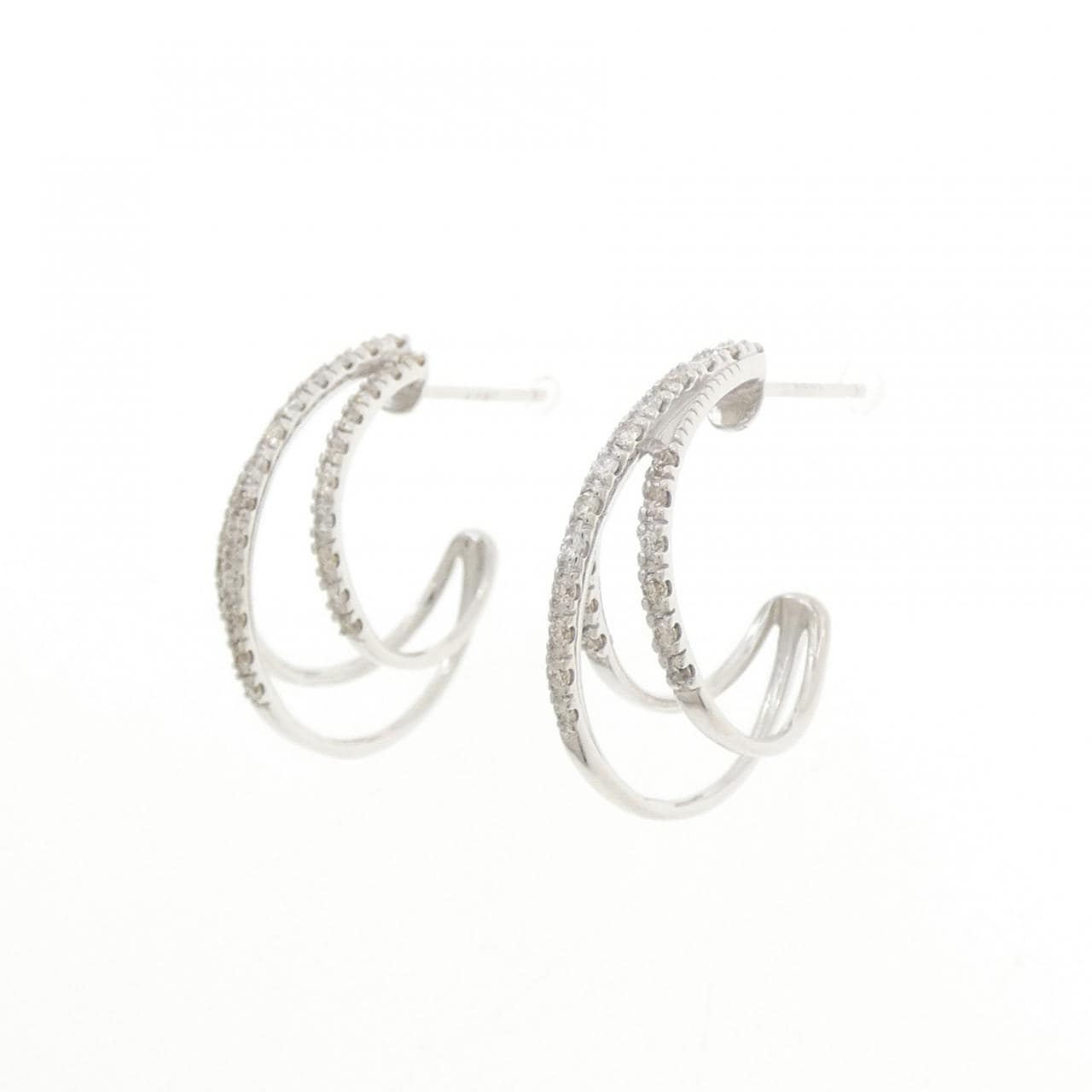 K18WG ダイヤモンド ピアス 0.36CT