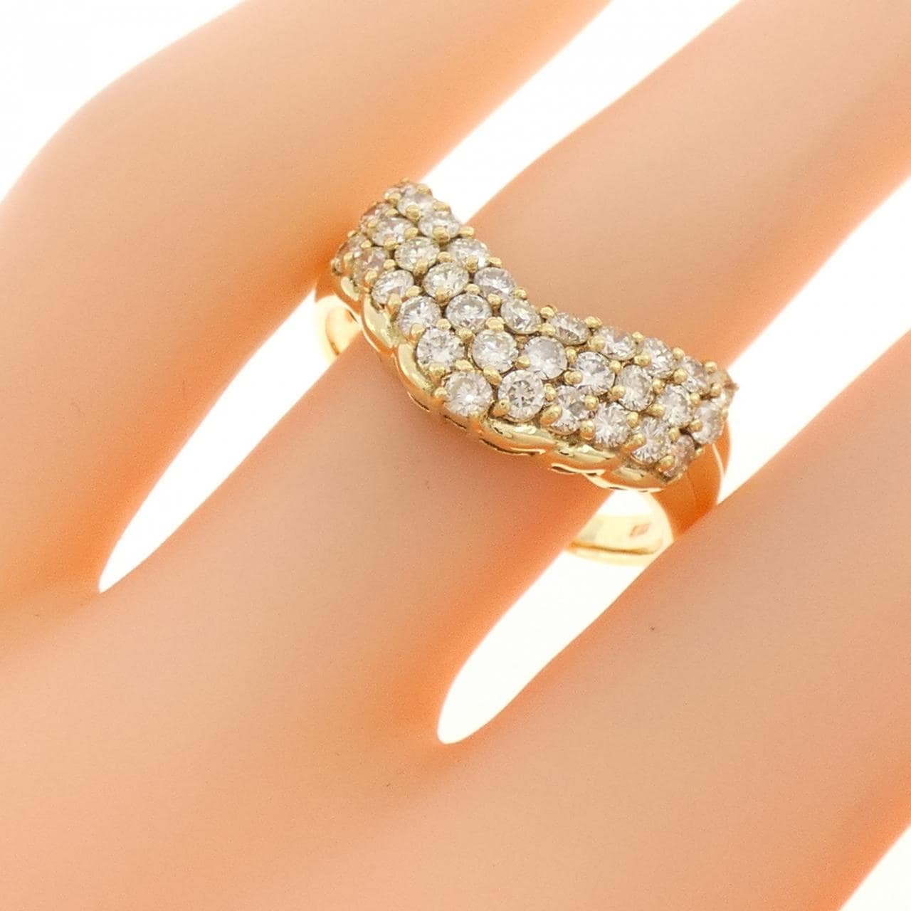 K18YG パヴェ ダイヤモンド リング 1.00CT