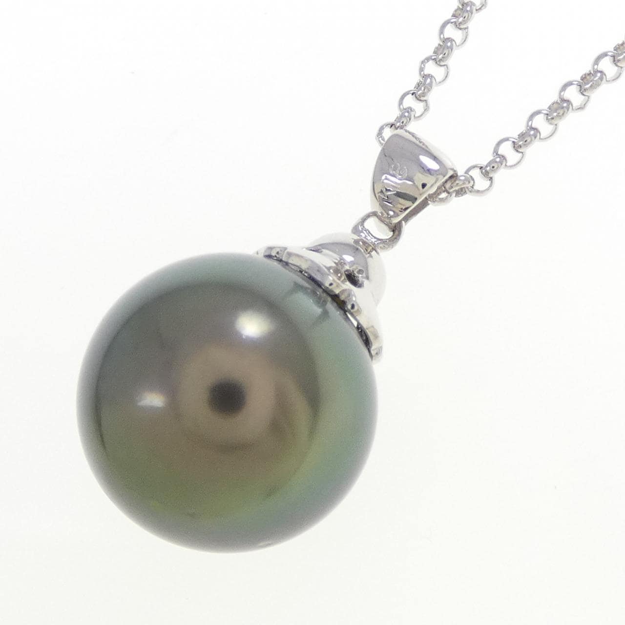 K18WG 黒蝶パール ネックレス 13.5mm