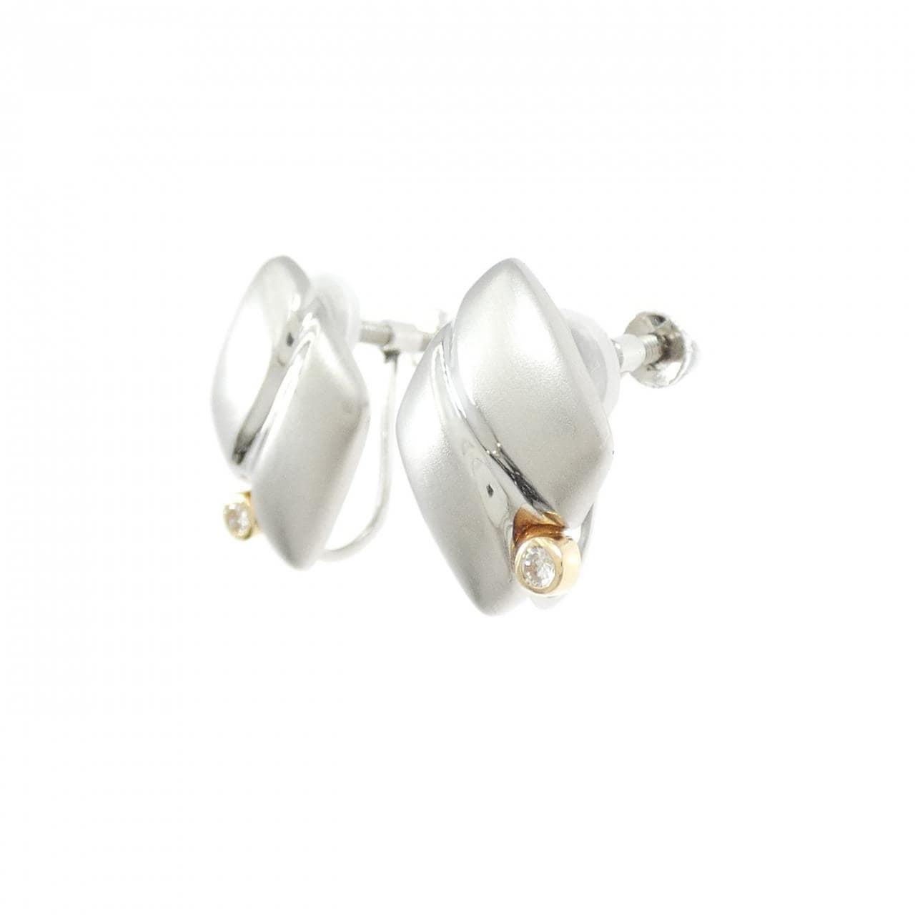 PT900/K18YG ダイヤモンド イヤリング 0.066CT