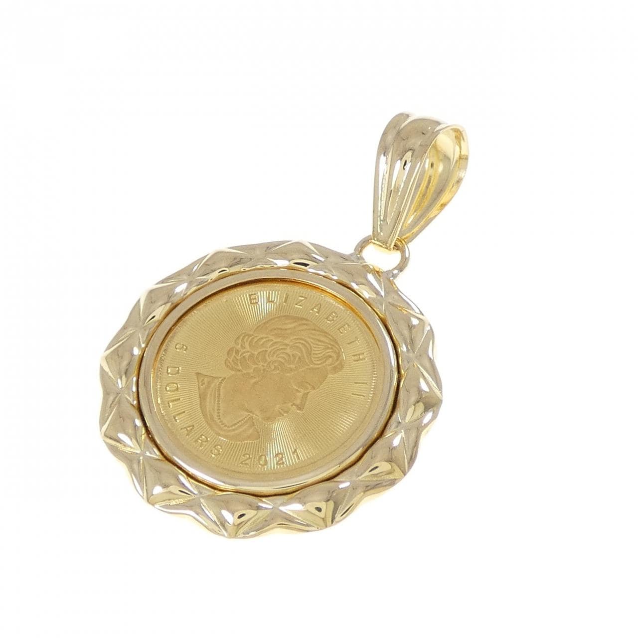 K18YG(枠) コイン ペンダント