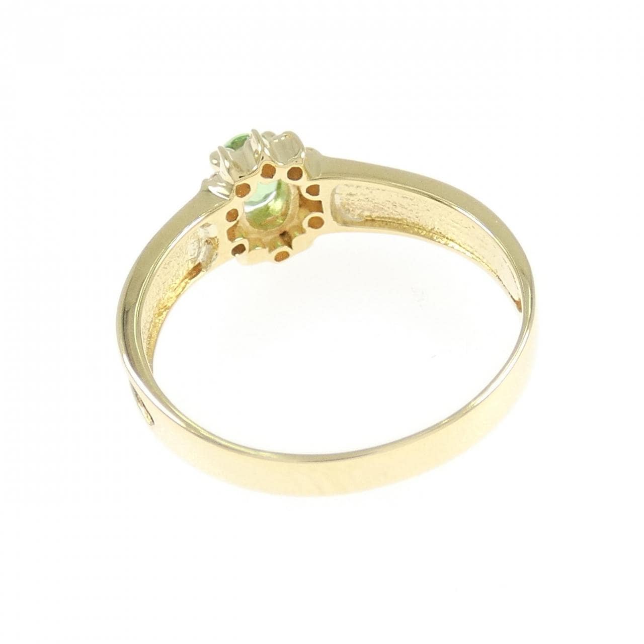 K18YG グリーンガーネット リング 0.28CT