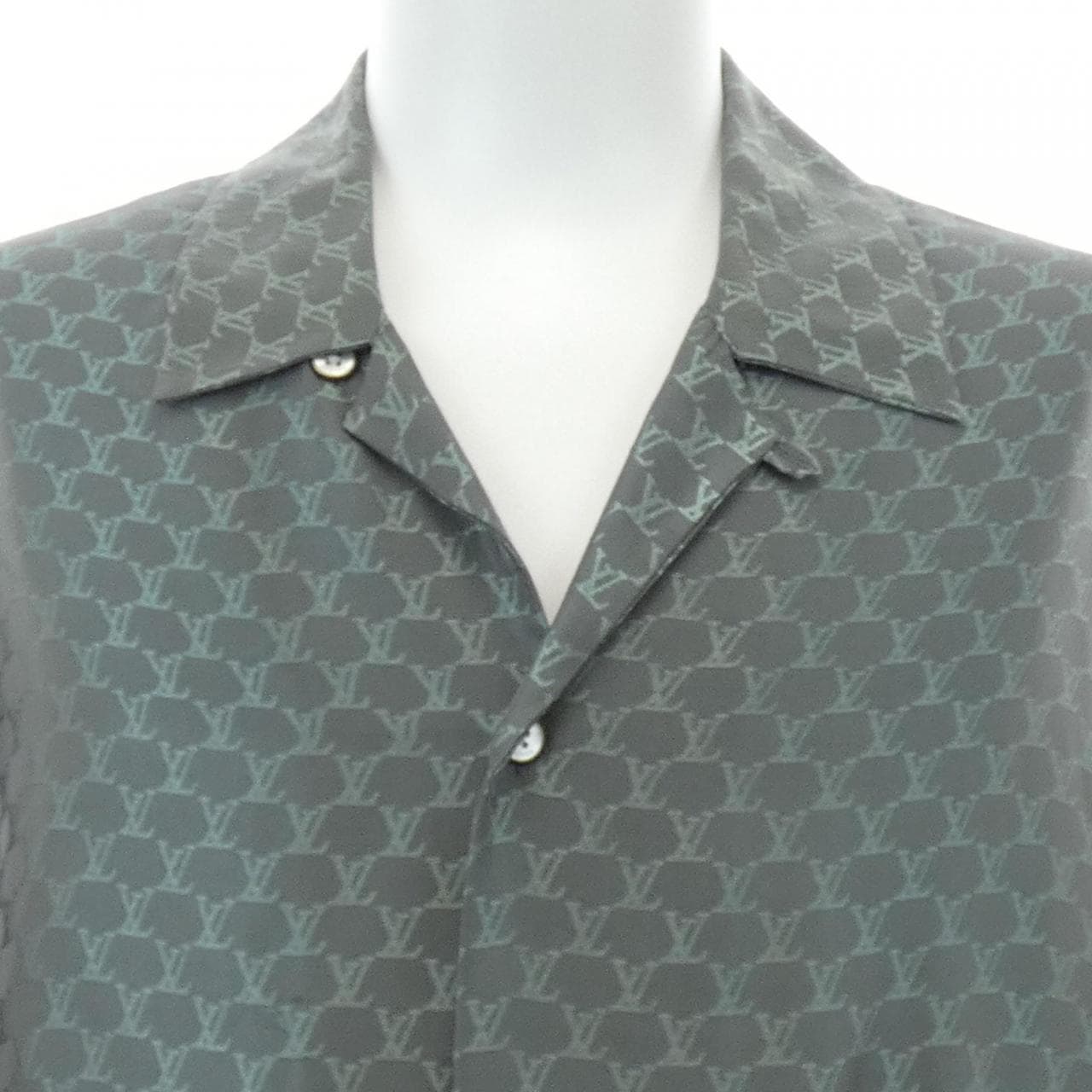 ルイヴィトン LOUIS VUITTON ショートスリーブジャガードシルクプレンドシャツ HRS30WKSY S／Sシャツ