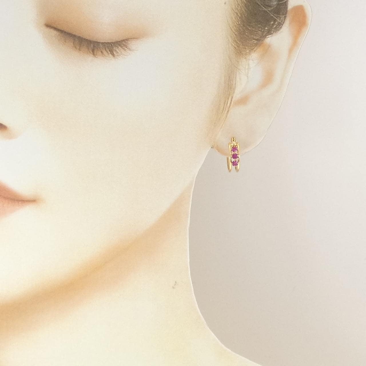 K18YG ルビー ピアス