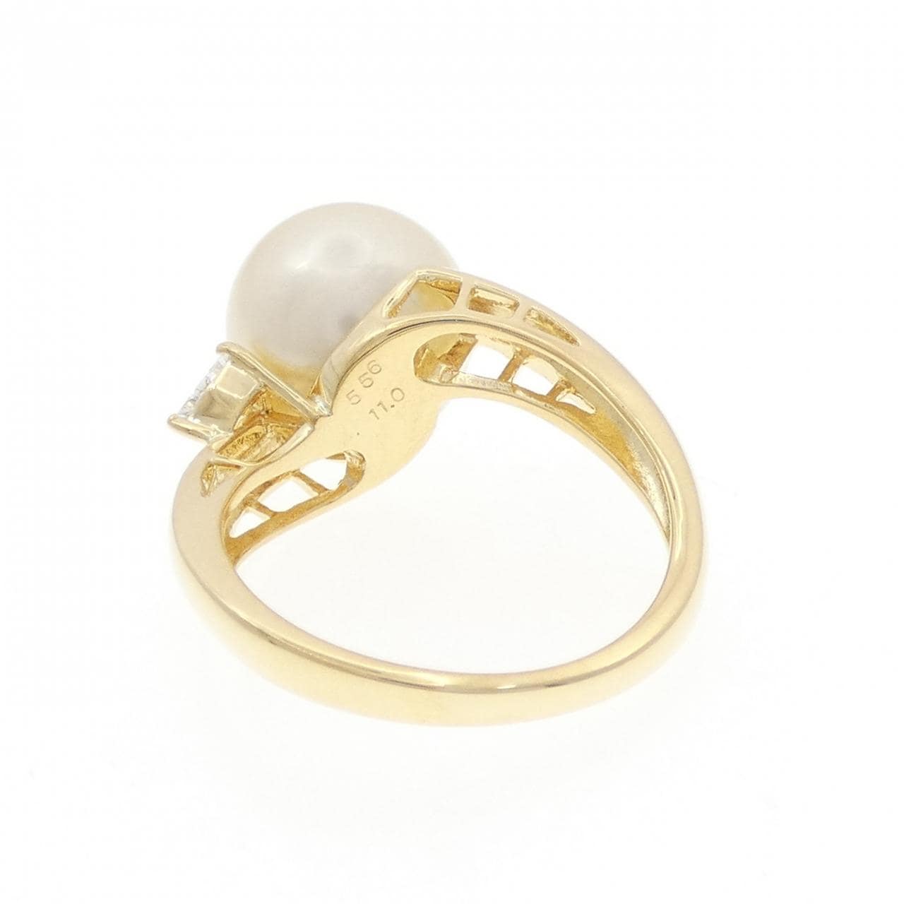 K18YG 白蝶パール リング 10.5mm
