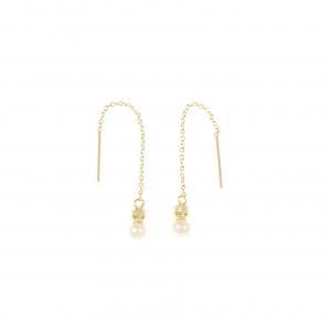 K18YG freshwater pearl earrings 3.1mm