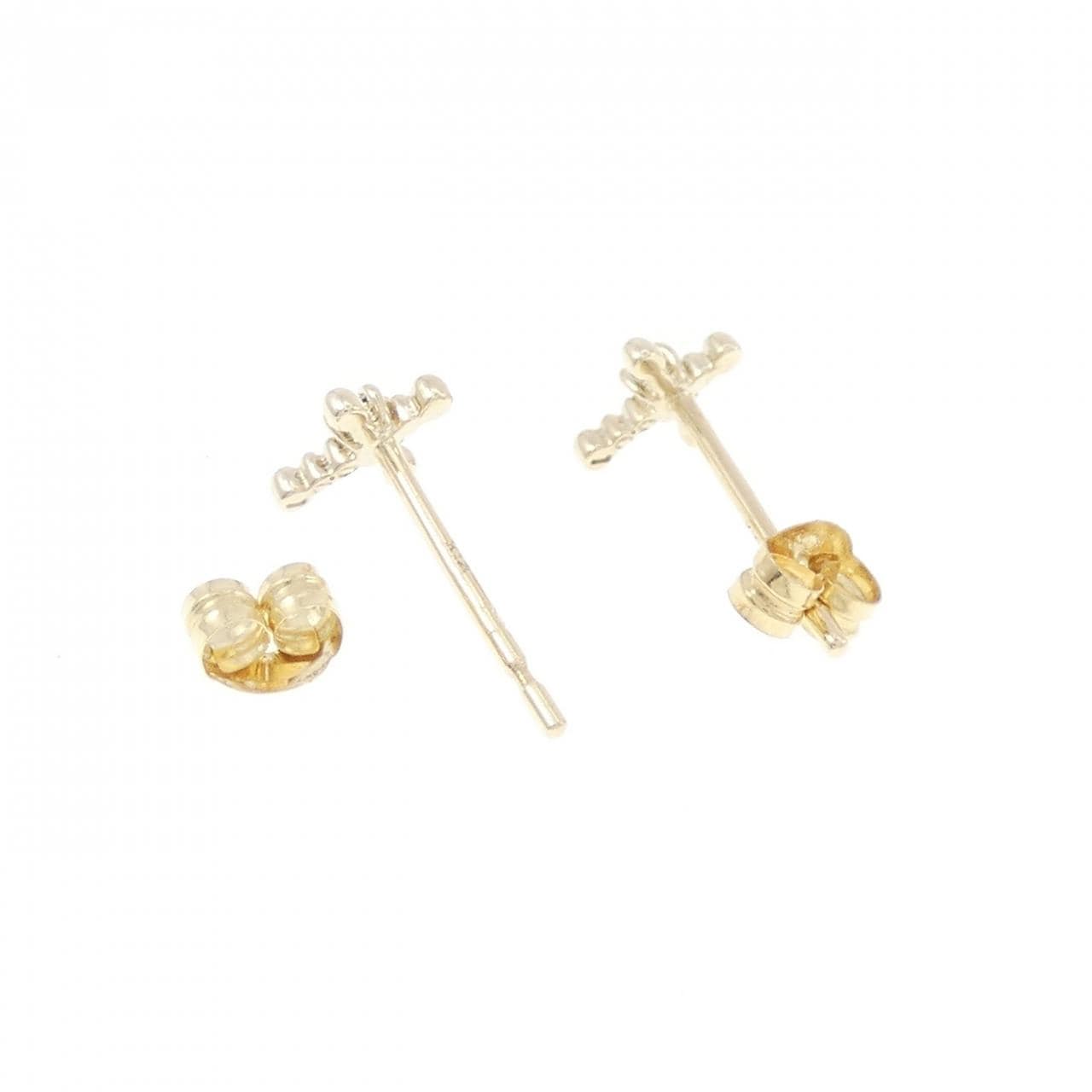K10/K14 Cross Diamond Earrings 0.02CT