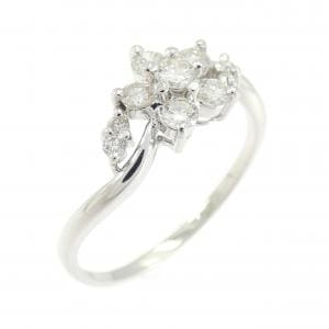 PT900 フラワー ダイヤモンド リング 0.30CT
