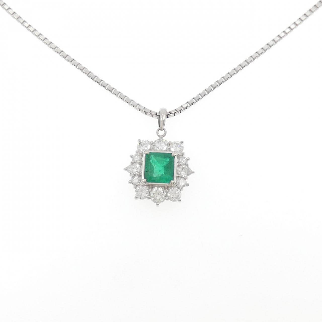 PT900/PT850 エメラルド ネックレス 2.40CT コロンビア産