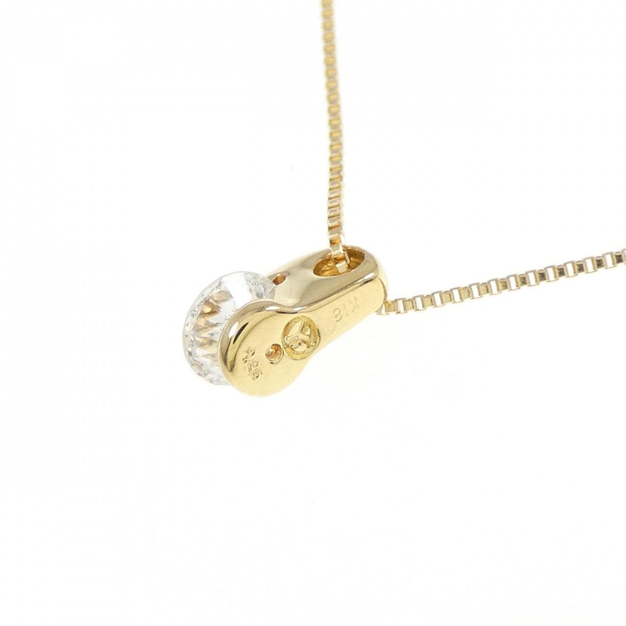 K18YG ソリティア ダイヤモンド ネックレス 0.25CT
