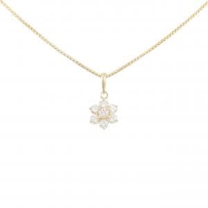 K18YG フラワー ダイヤモンド ネックレス 0.53CT