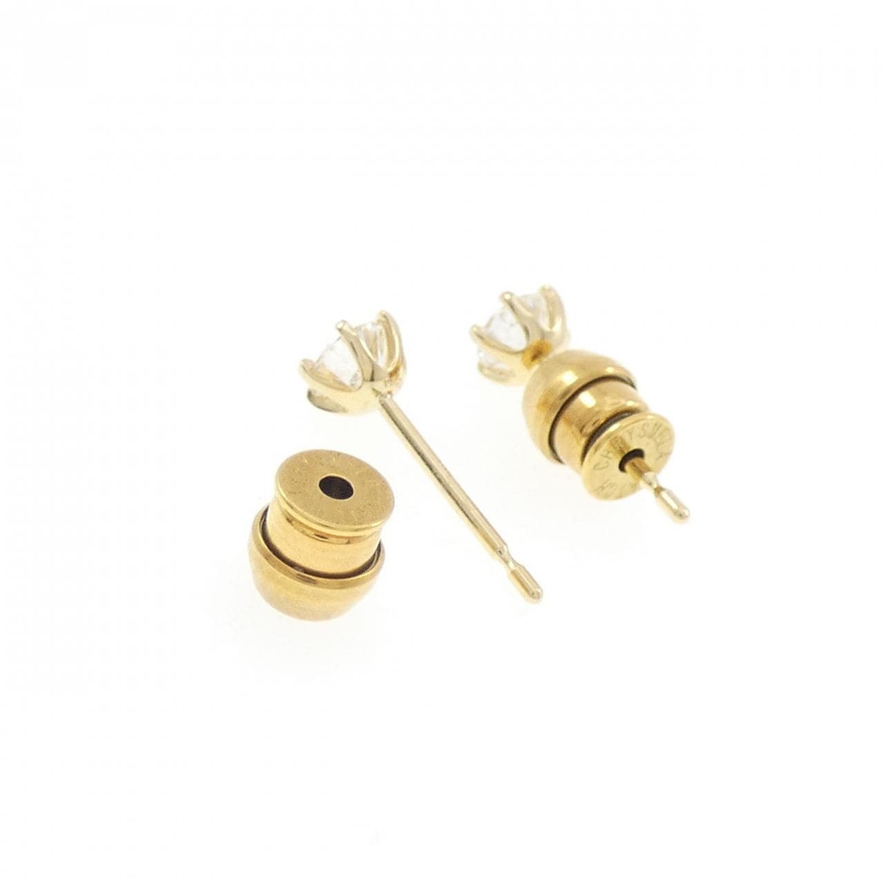 【リメイク】K18YG/ST ダイヤモンド ピアス 0.221CT 0.234CT F VS2 EXT H&C