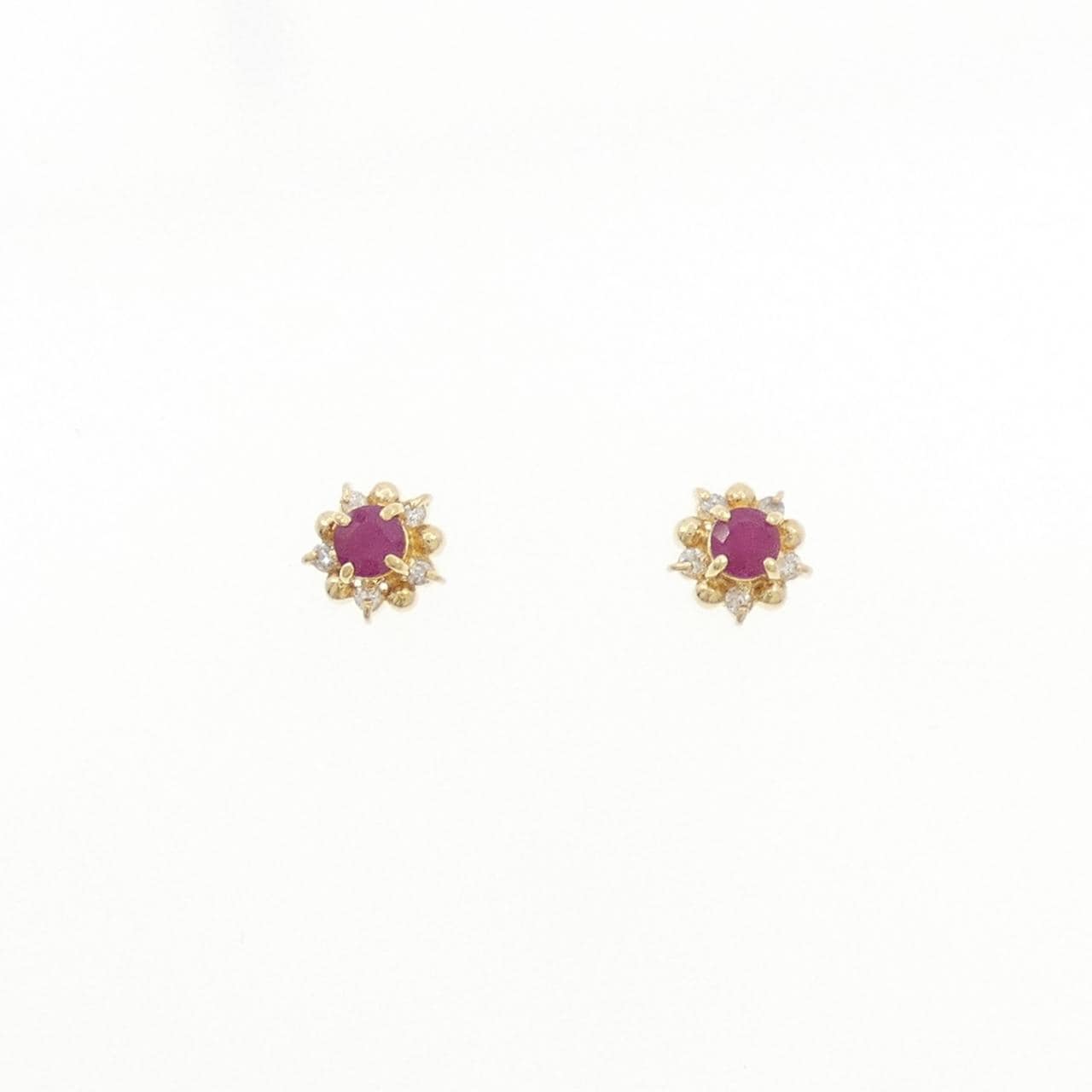 K18YG ルビー ピアス