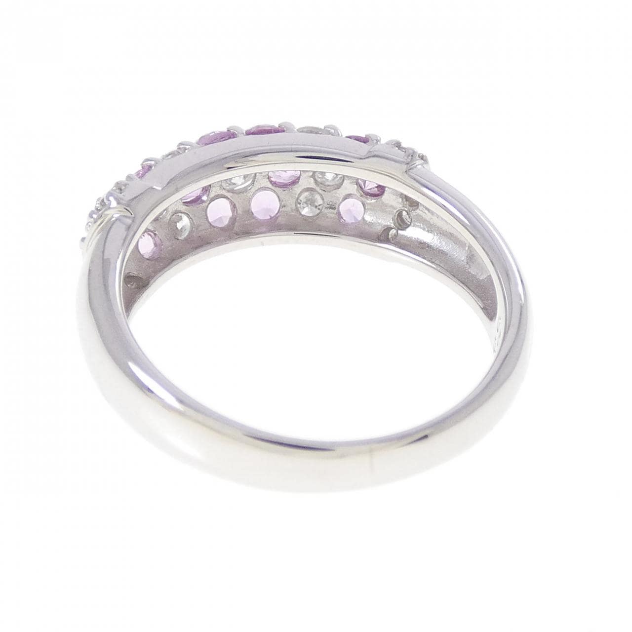 K18WG フラワー サファイヤ リング 0.50CT