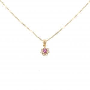 K18YG ルビー ネックレス 0.14CT
