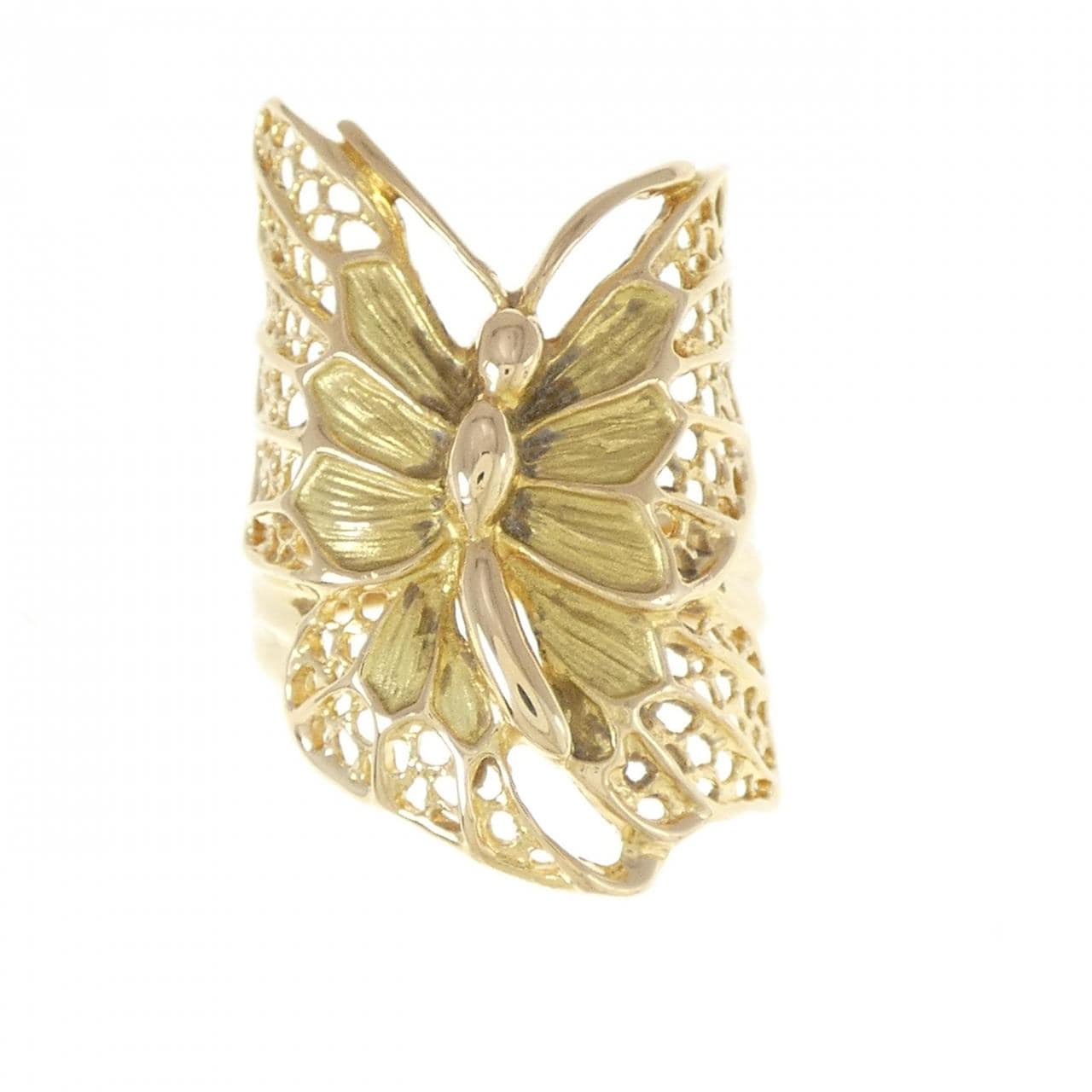 K18YG butterfly ring