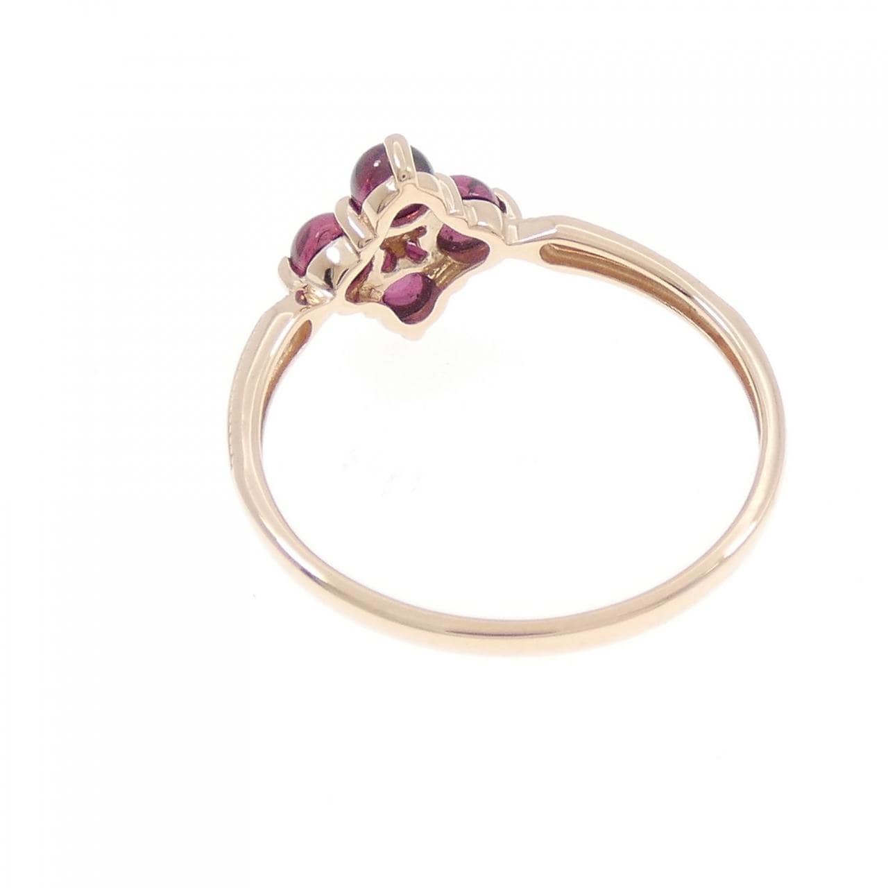 K10PG フラワー ガーネット リング