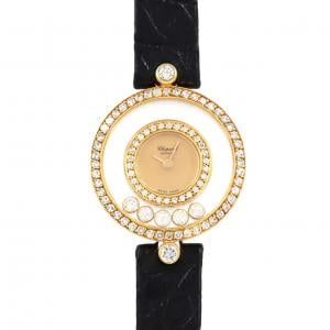 【ノーメンテナンス特価】ショパール ハッピーダイヤモンド YG/2D･5P 203957-0001 YG クォーツ