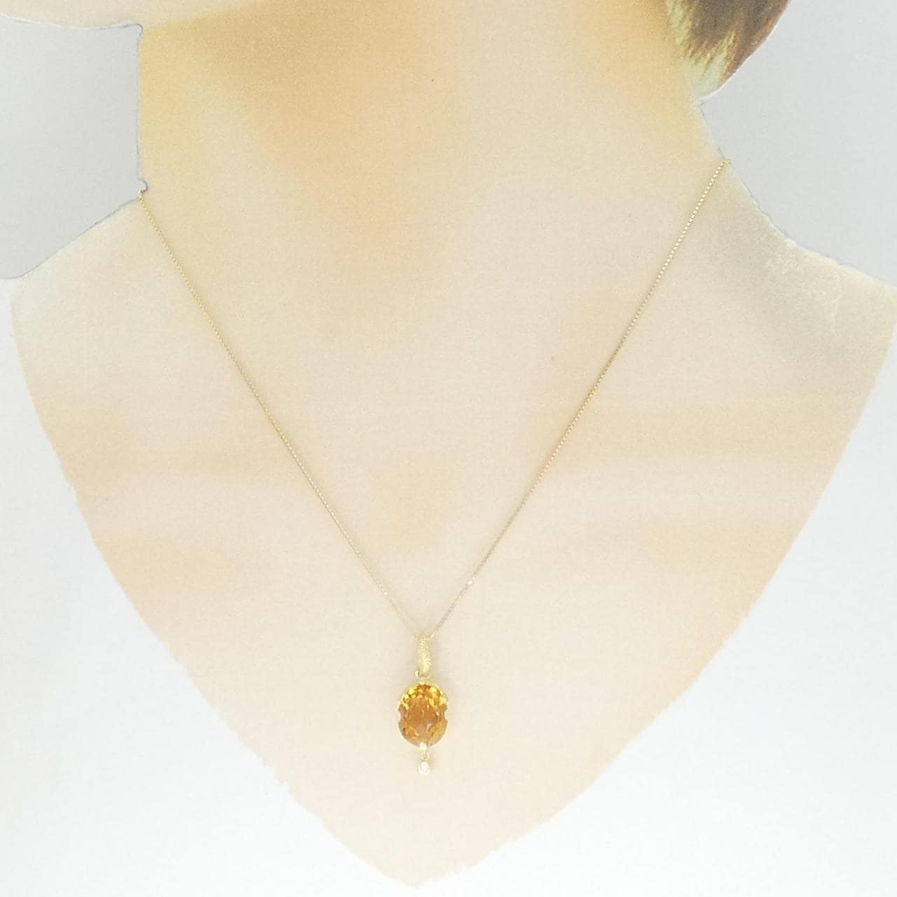 K18YG シトリン ネックレス 3.43CT