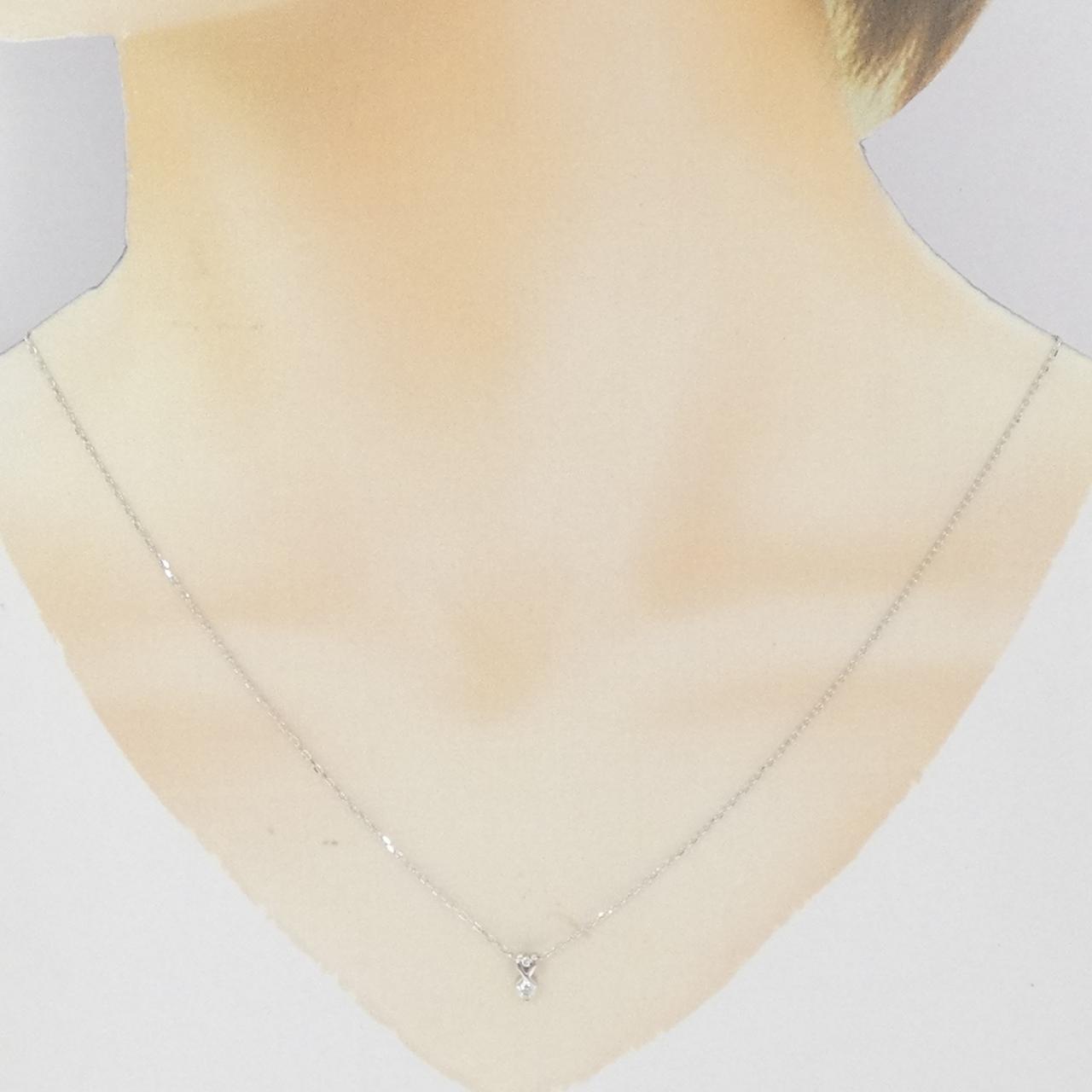 K18WG ダイヤモンド ネックレス 0.078CT