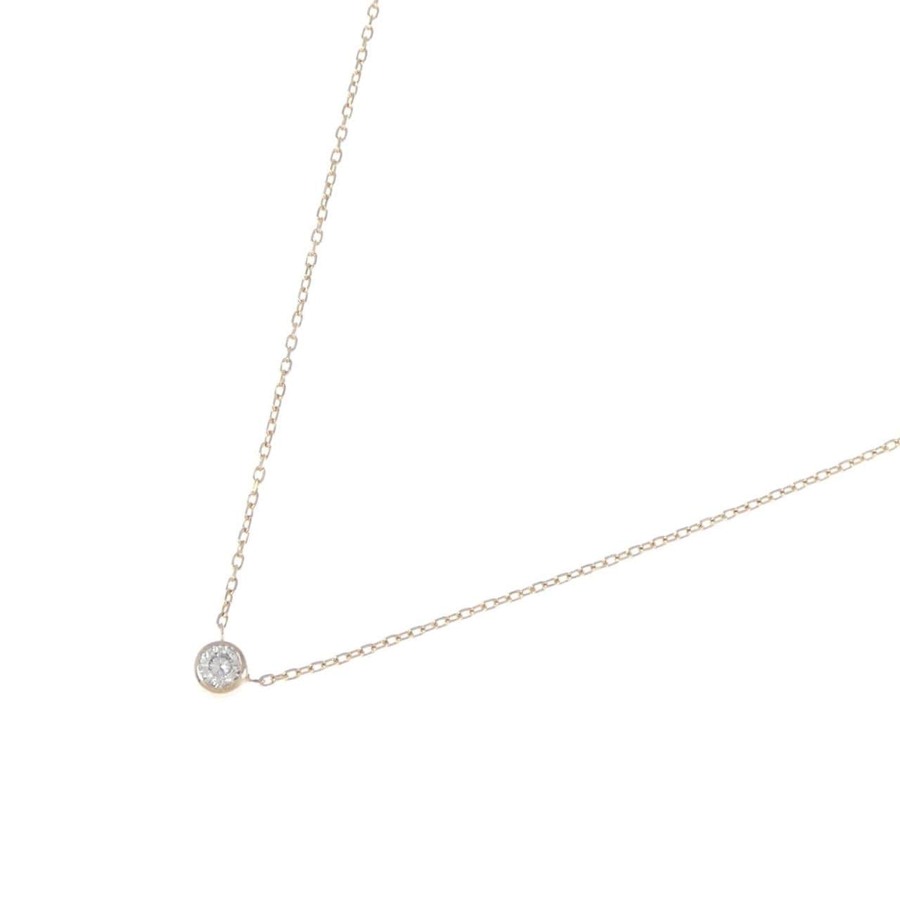K18YG solitaire Diamond necklace 0.07CT