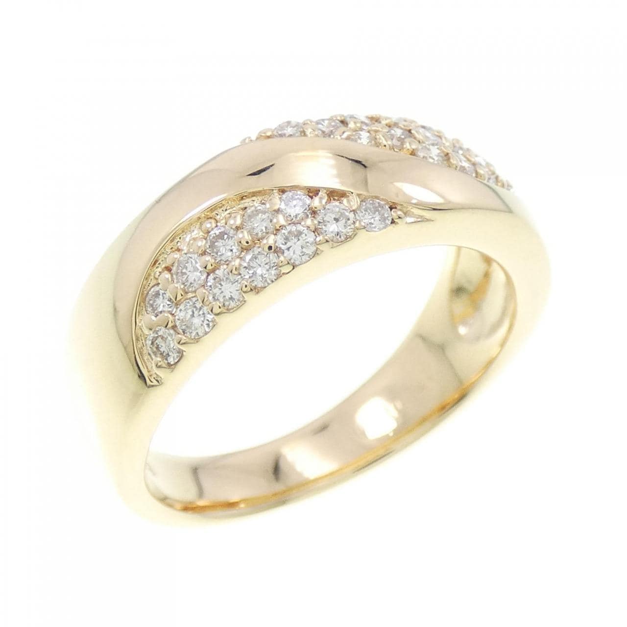 K18YG pave Diamond ring 0.41CT