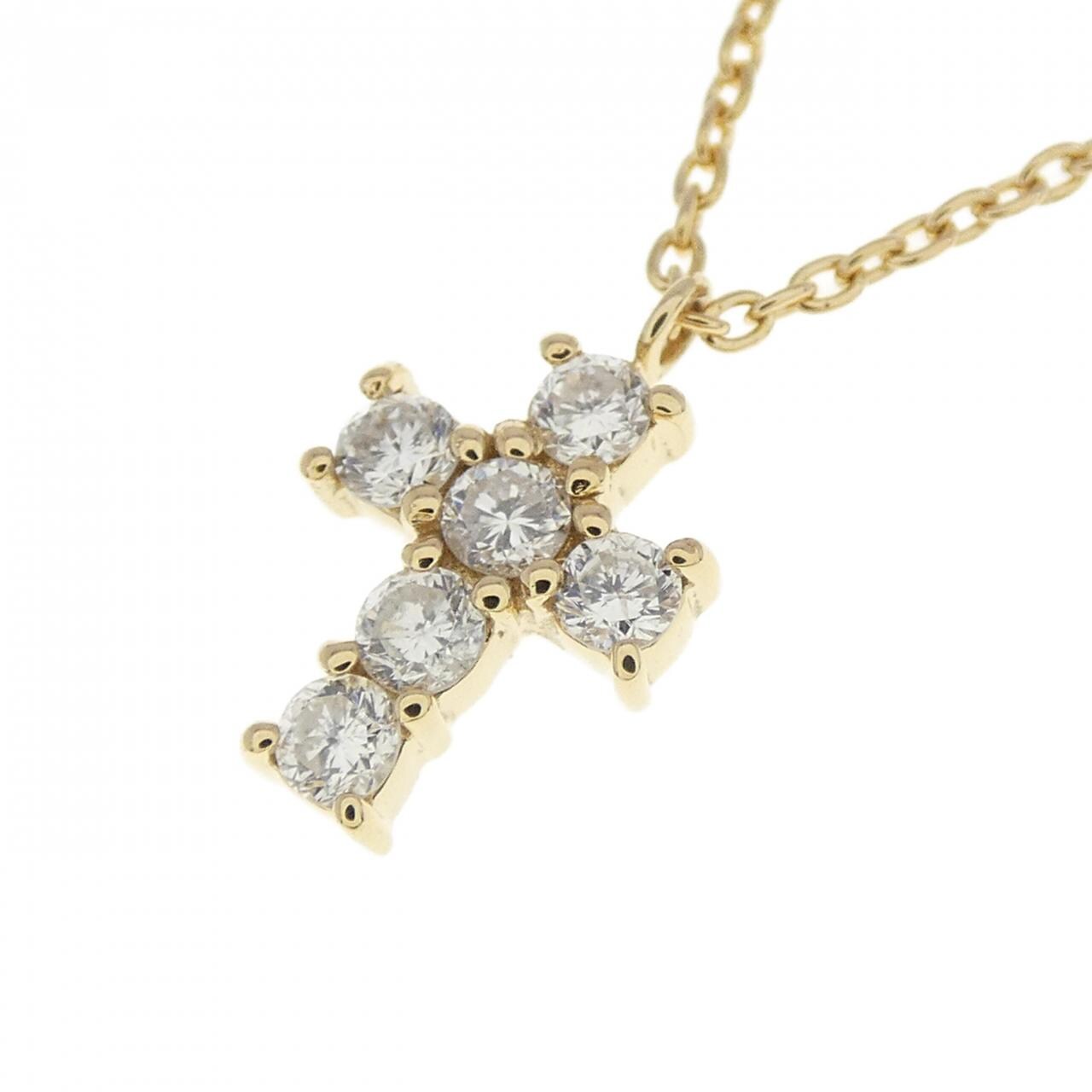 ヴァンドーム クロス ダイヤモンド ネックレス 0.18CT