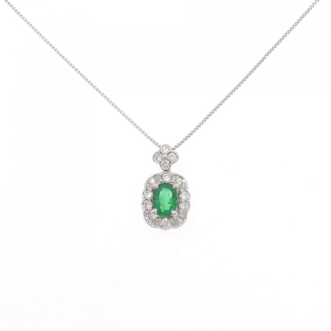 PT900/PT850 エメラルド ネックレス 0.73CT