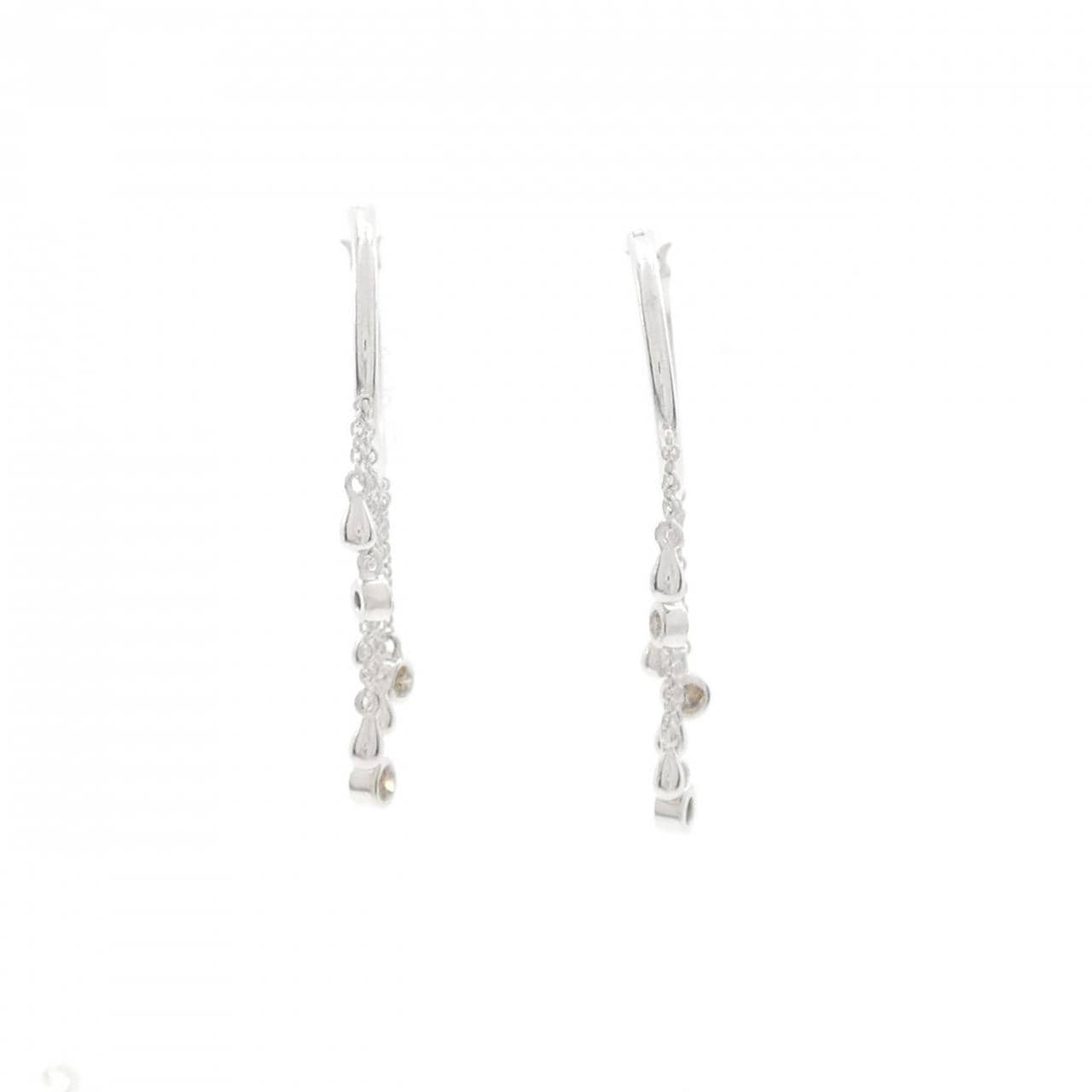 K18WG ダイヤモンド ピアス 0.14CT